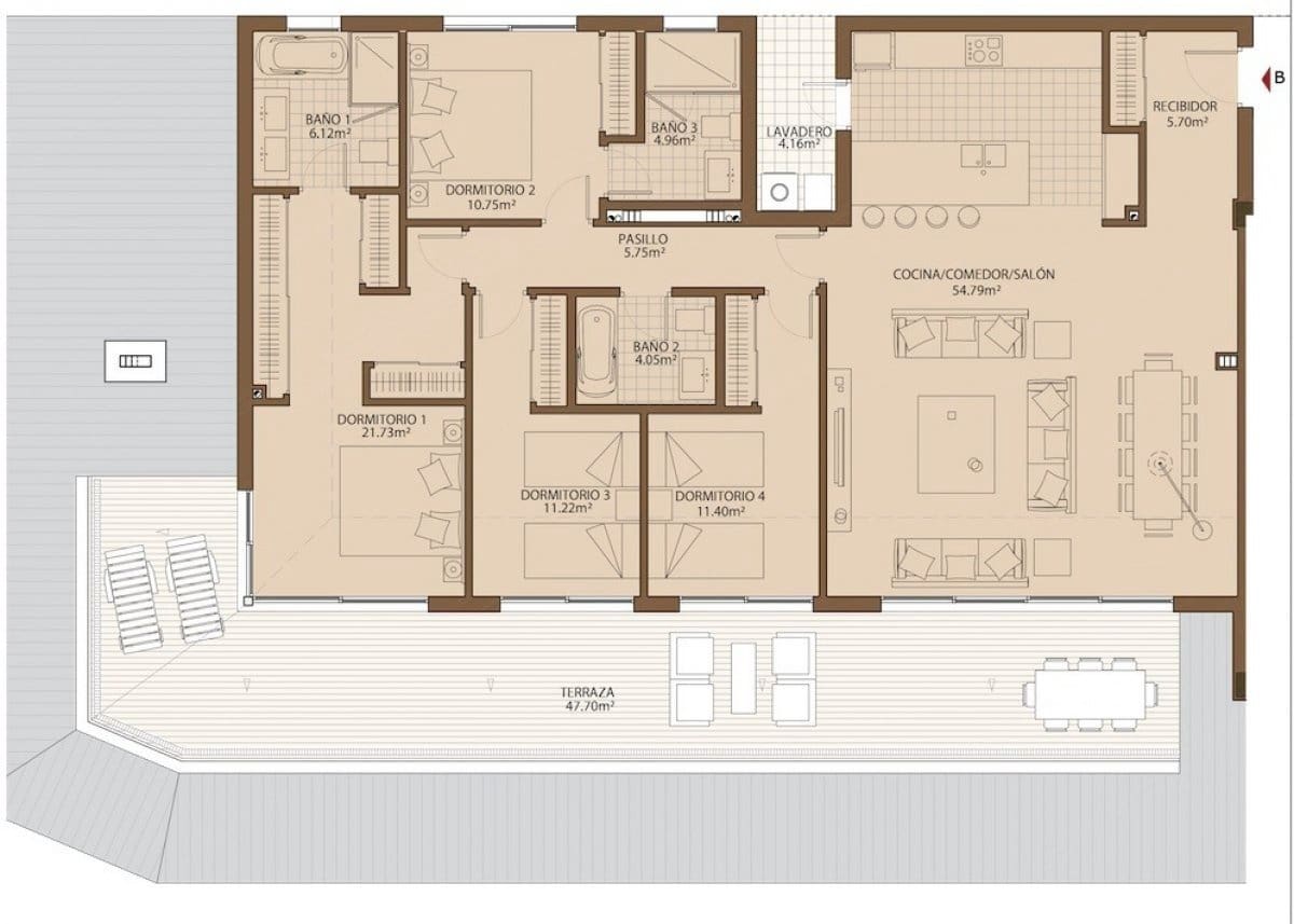 4 soverom Penthouse til salgs i Fuengirola med svømmebasseng garasje - € 1 100 000 (Ref: 9756560)
