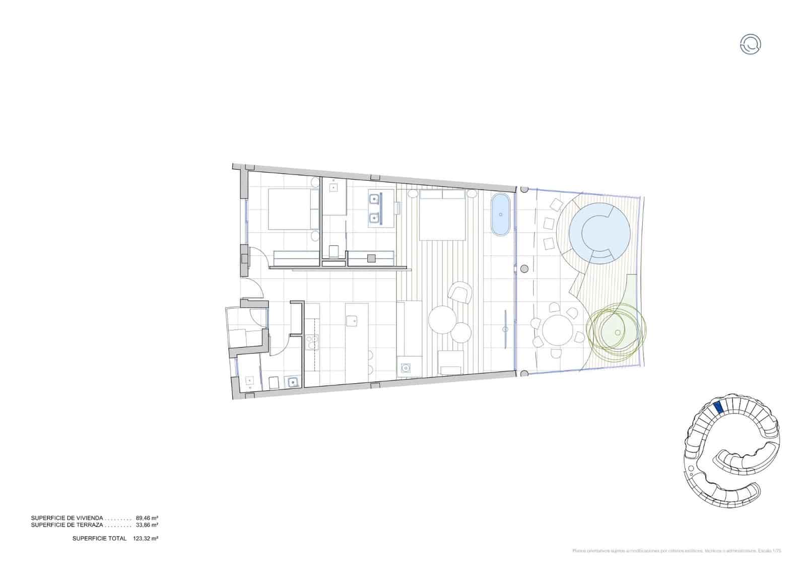 2 makuuhuone Kattohuoneisto myytävänä paikassa Carvajal mukana uima-altaan 
autotalli - 1 290 000 € (Ref: 9756570)