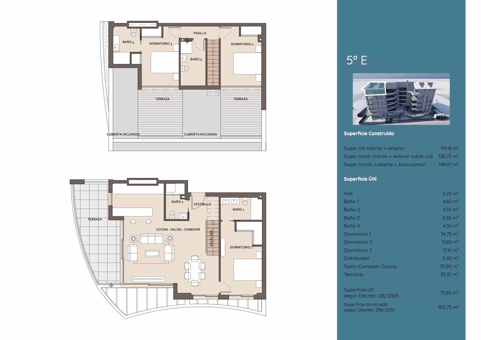 3 sypialnia Penthouse na sprzedaż w Torrequebrada z basenem garażem - 2 010 000 € (Ref: 9756599)