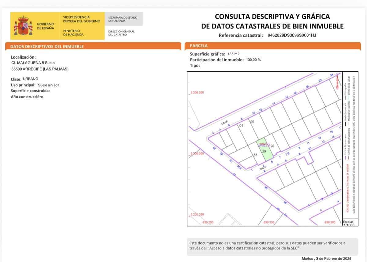 Terreno para Construção para venda em Arrecife - 48 500 € (Ref: 9646783)