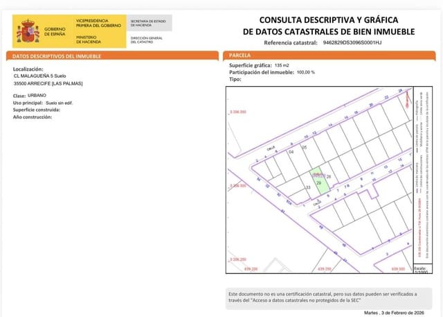 Terreno para Construção para venda em Arrecife - 48 500 € (Ref: 9646783)