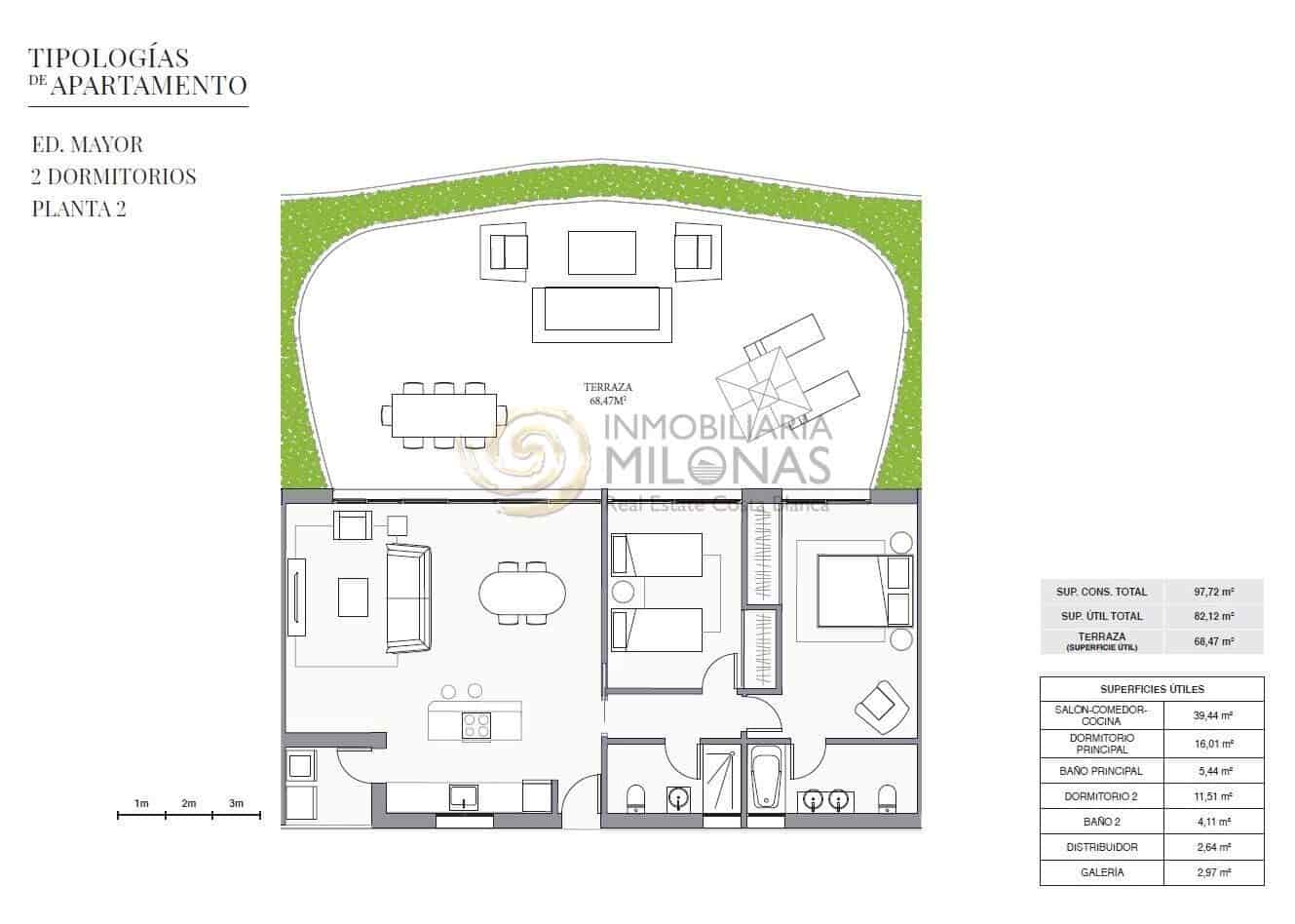1 makuuhuone Huoneisto myytävänä paikassa Alfaz del Pi / L'Alfas del Pi mukana uima-altaan 
autotalli - 520 000 € (Ref: 6309918)
