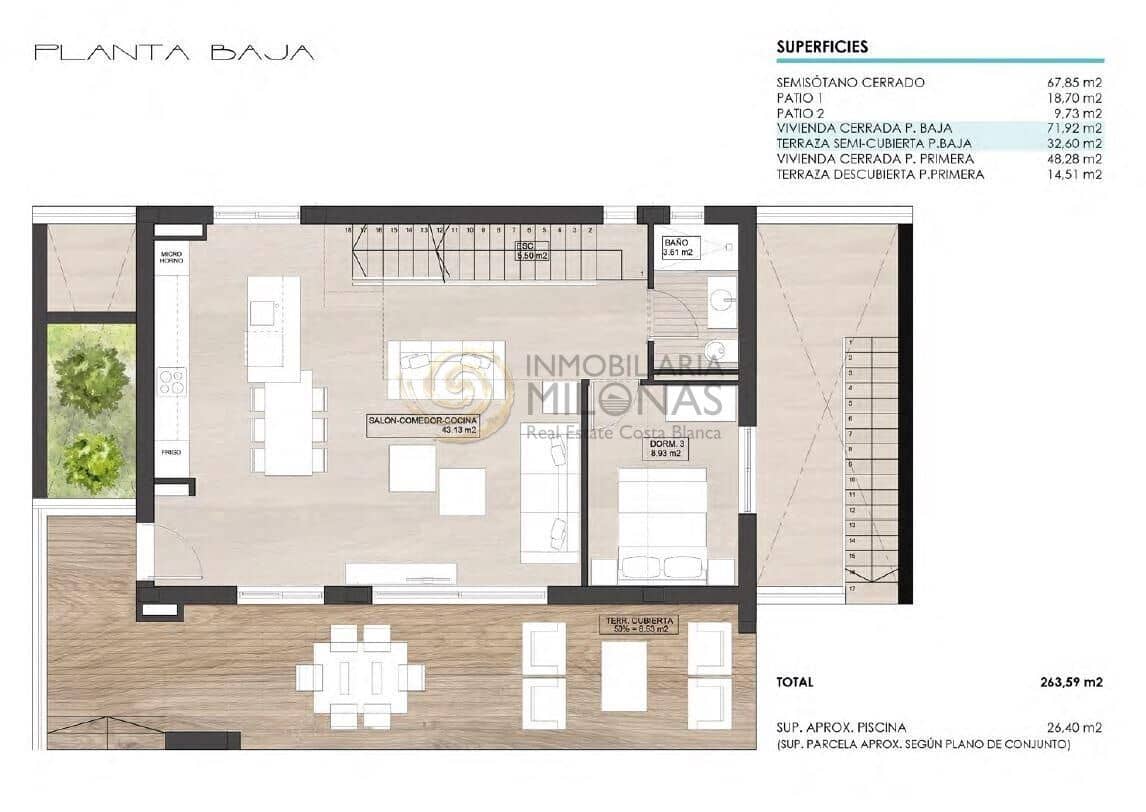 2 bedroom Villa for sale in Finestrat with pool - € 575,000 (Ref: 8865884)