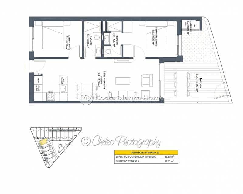 2 soveværelse Lejlighed til salg i San Fulgencio med swimmingpool - € 233.900 (Ref: 9550150)