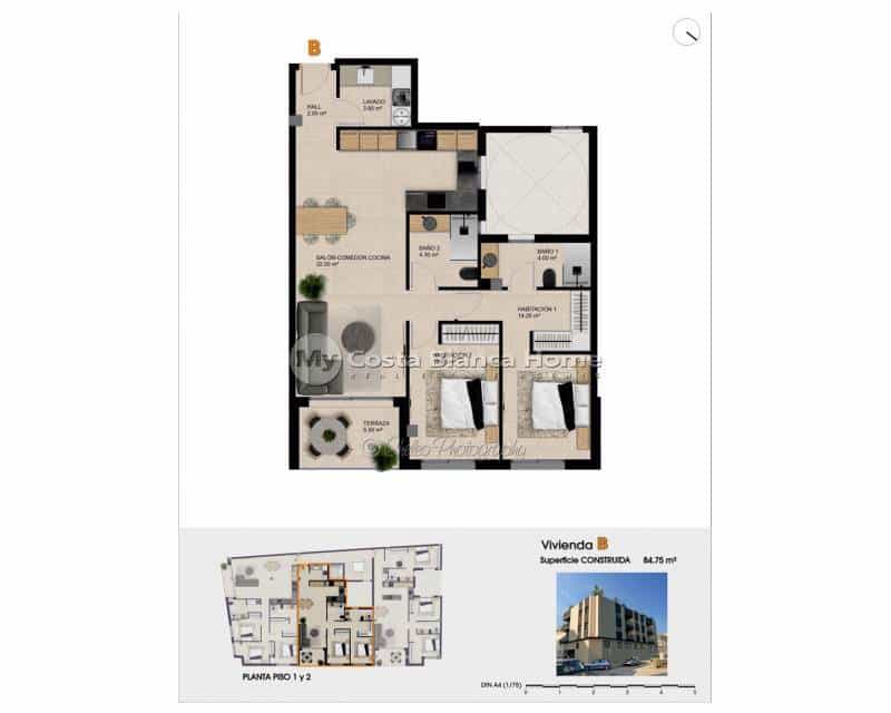 1 makuuhuone Huoneisto myytävänä paikassa Catral mukana uima-altaan - 113 000 € (Ref: 9671291)