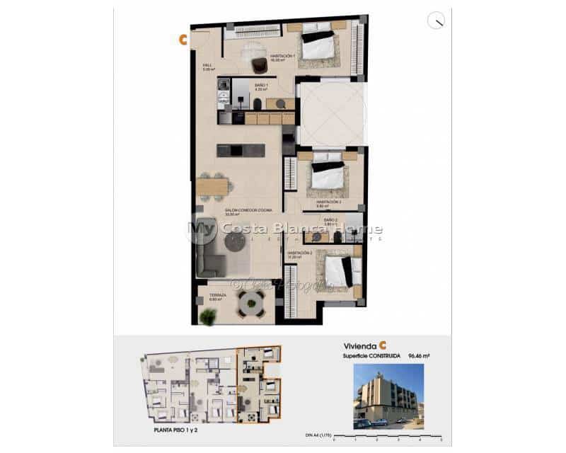 1 makuuhuone Huoneisto myytävänä paikassa Catral mukana uima-altaan - 113 000 € (Ref: 9671291)