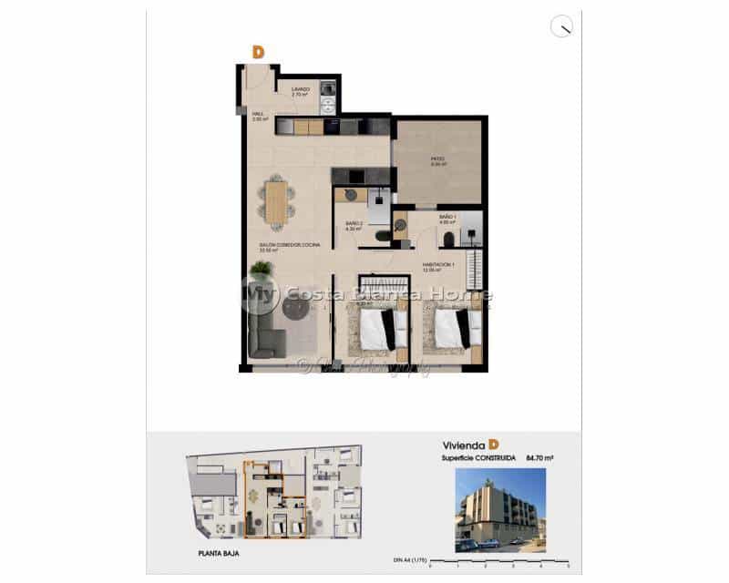 1 makuuhuone Huoneisto myytävänä paikassa Catral mukana uima-altaan - 113 000 € (Ref: 9671291)