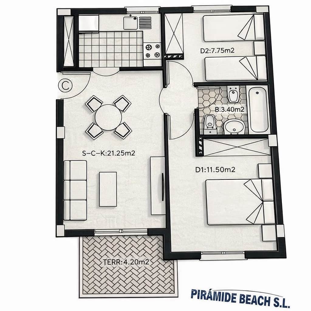 2 bedroom Apartment for sale in Cabo Roig with pool - € 126,000 (Ref: 9737285)