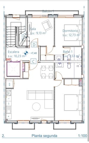 2 soveværelse Penthouse til salg i Cort, Palma de Mallorca - € 1.100.000 (Ref: 9154684)