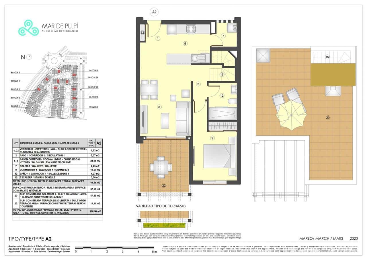 1 sypialnia Penthouse na sprzedaż w San Juan de los Terreros z basenem - 175 000 € (Ref: 5466219)