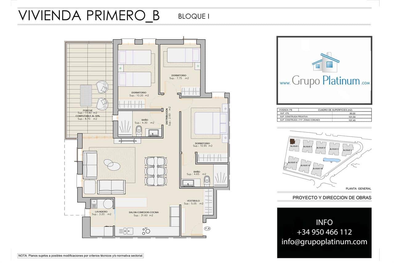 3 chambre Appartement à vendre à San Juan de los Terreros avec piscine - 235 000 € (Ref: 7325270)