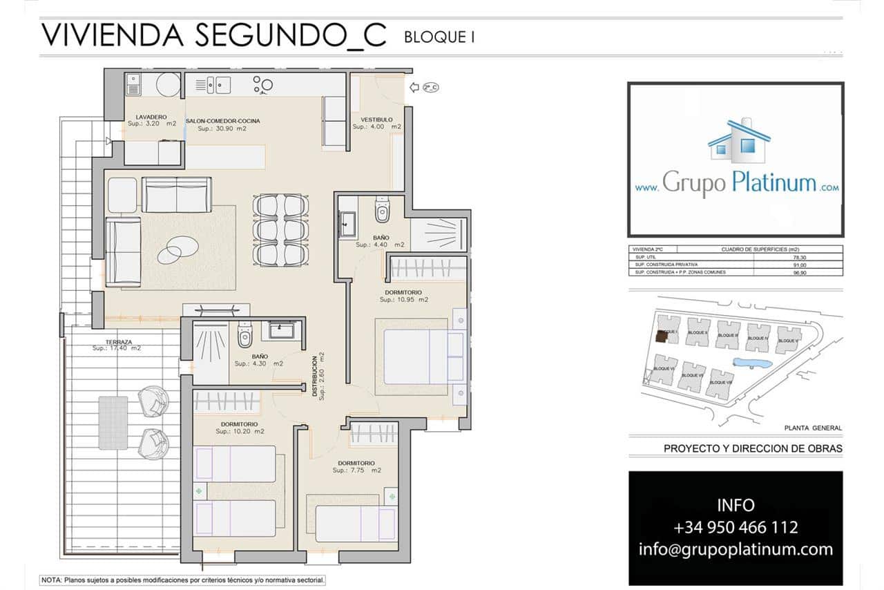 3 bedroom Penthouse for sale in San Juan de los Terreros with pool - € 240,000 (Ref: 7384661)