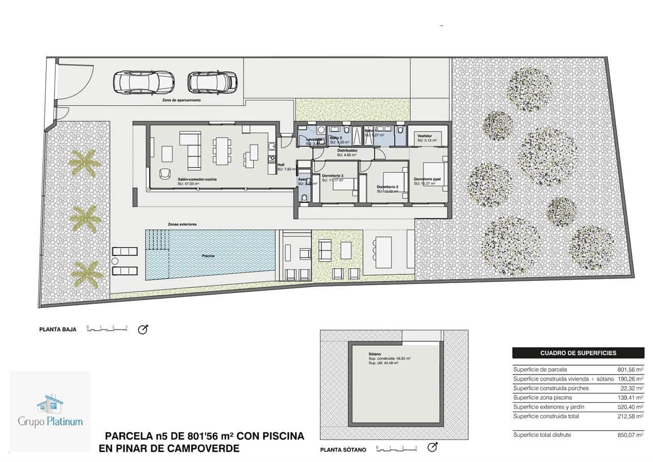 3 chambre Villa/Maison à vendre à Pinar de Campoverde avec piscine - 669 000 € (Ref: 7828179)