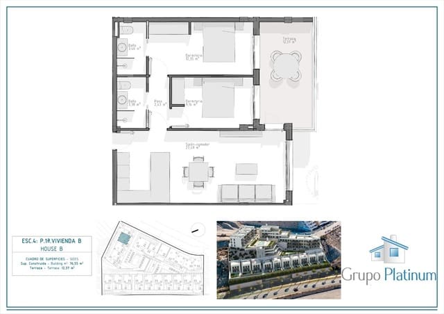2 slaapkamer Appartement te koop in El Hornillo, Aguilas met zwembad - € 267.000 (Ref: 8178195)