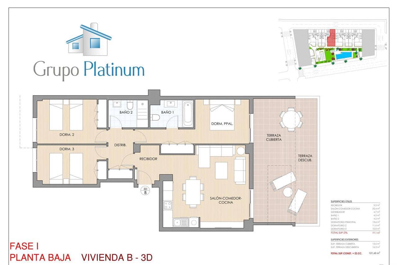3 slaapkamer Appartement te koop in Aguilas met zwembad - € 272.000 (Ref: 8654739)