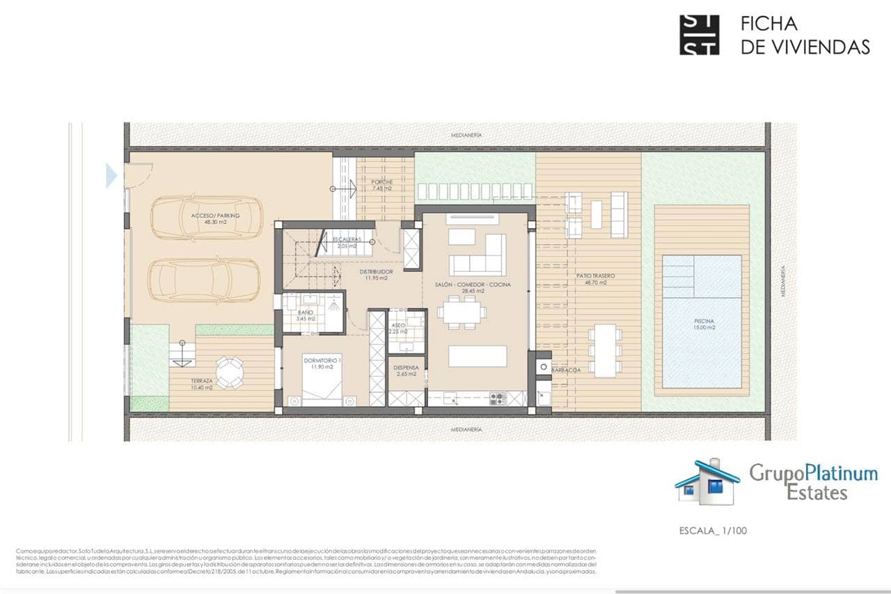 3 slaapkamer Villa te koop in San Juan de los Terreros met zwembad - € 380.175 (Ref: 8954125)