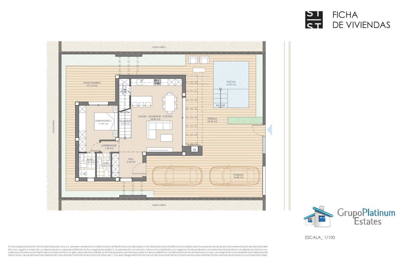 3 quarto Moradia para venda em San Juan de los Terreros com piscina - 394 500 € (Ref: 8954129)