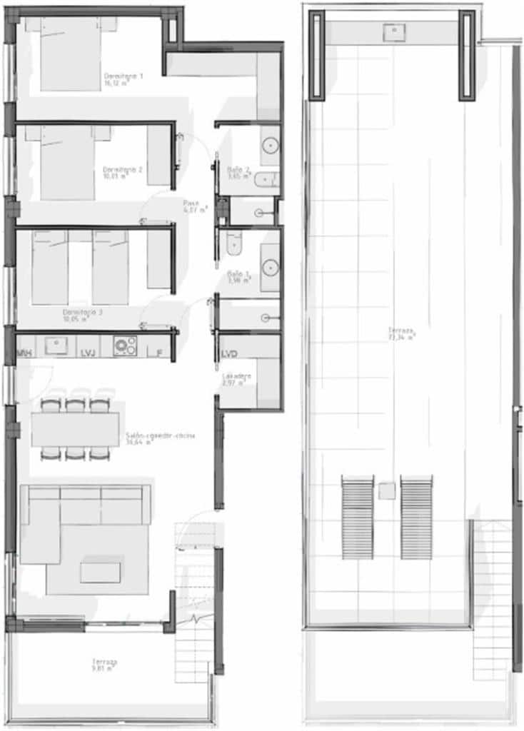 3 soverom Penthouse til salgs i Vera med svømmebasseng - € 395 000 (Ref: 9008475)
