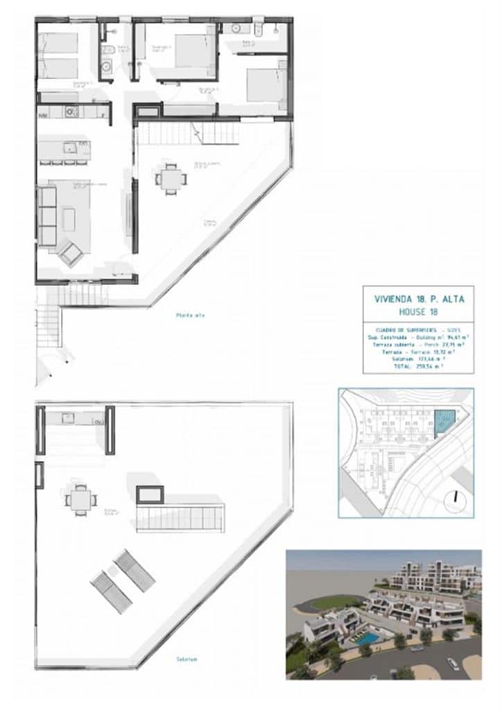 3 slaapkamer Penthouse te koop in Vera met zwembad - € 349.900 (Ref: 9032289)
