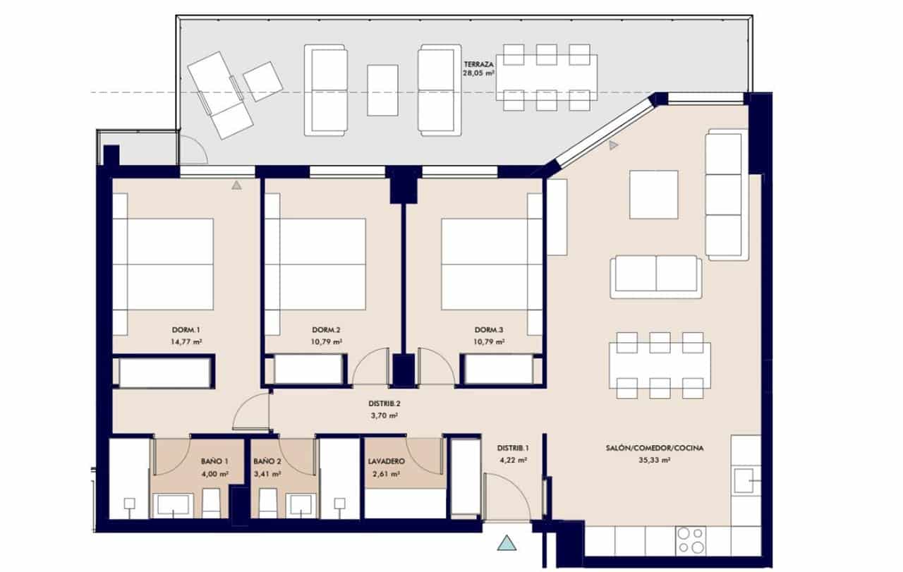 3 slaapkamer Appartement te koop in Almerimar met zwembad - € 418.000 (Ref: 9036496)