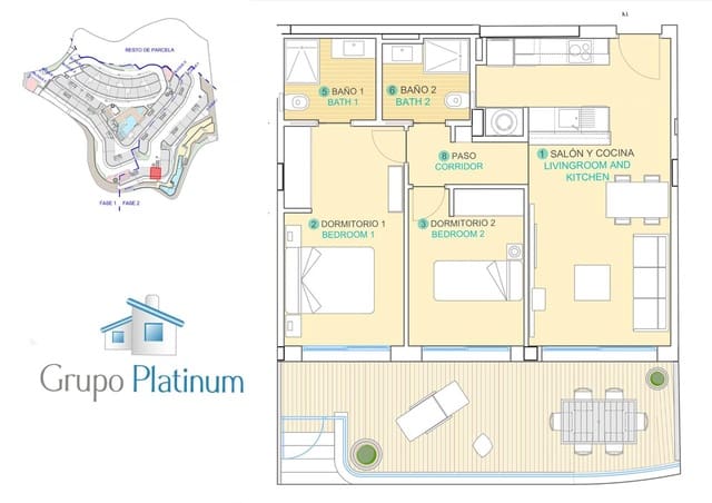 2 bedroom Apartment for sale in El Hornillo, Aguilas with pool - € 323,000 (Ref: 9607913)