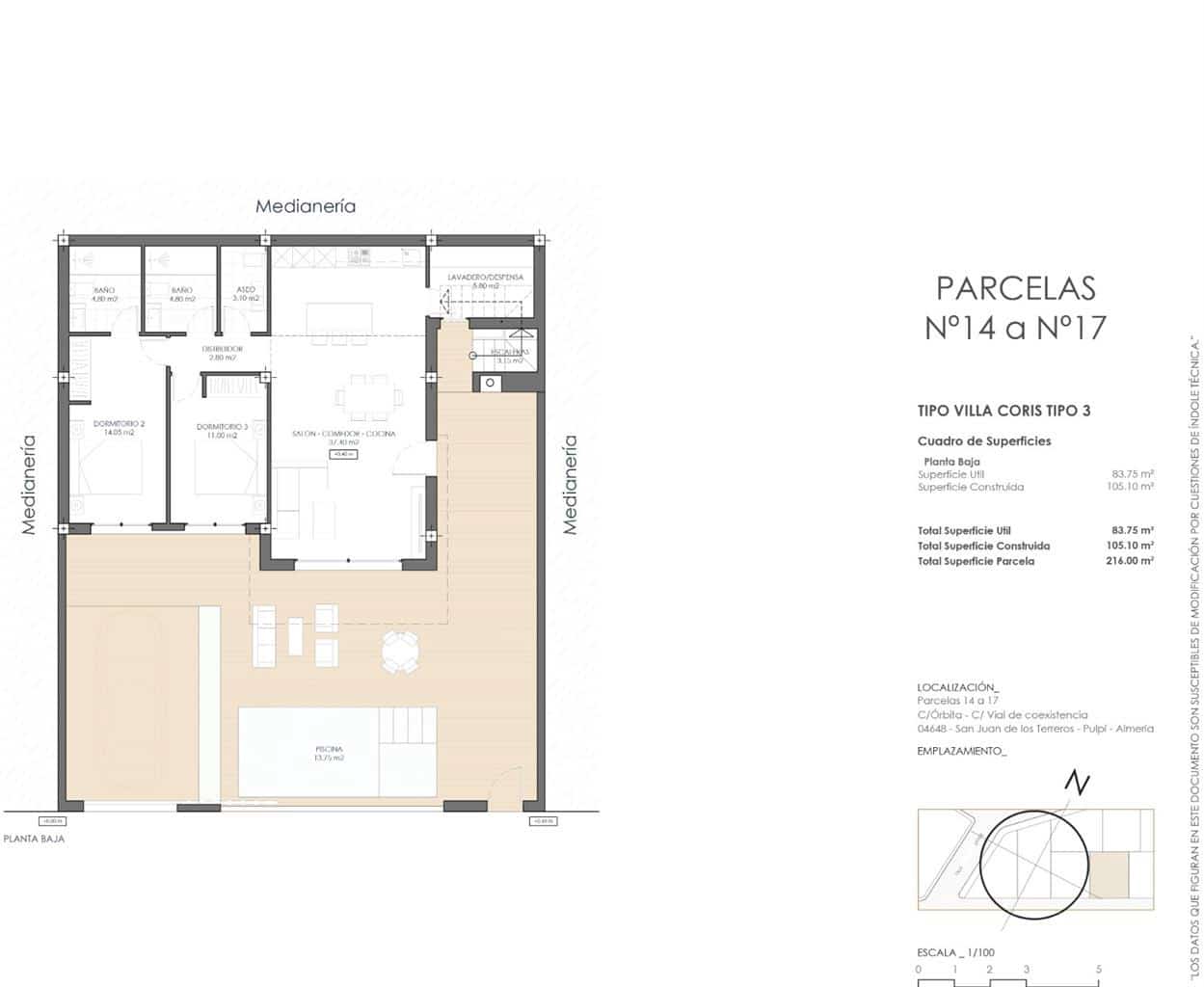 2 soverom Villa til salgs i San Juan de los Terreros med svømmebasseng - € 349 500 (Ref: 9690353)