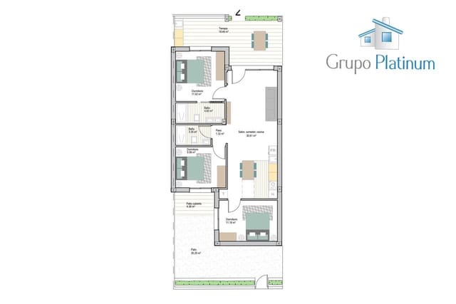 Apartamento de 3 habitaciones en Ciudad, San Javier en venta con piscina - 263.900 € (Ref: 9726499)