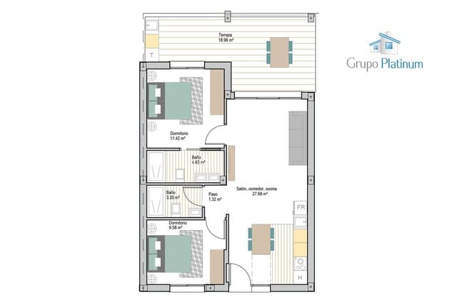 2 soveværelse Lejlighed til salg i Ciudad, San Javier med swimmingpool - € 226.900 (Ref: 9726500)
