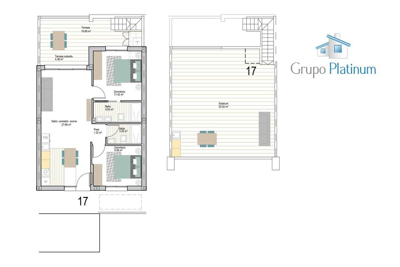 2 soveværelse Penthouse til salg i San Javier med swimmingpool - € 277.900 (Ref: 9726502)