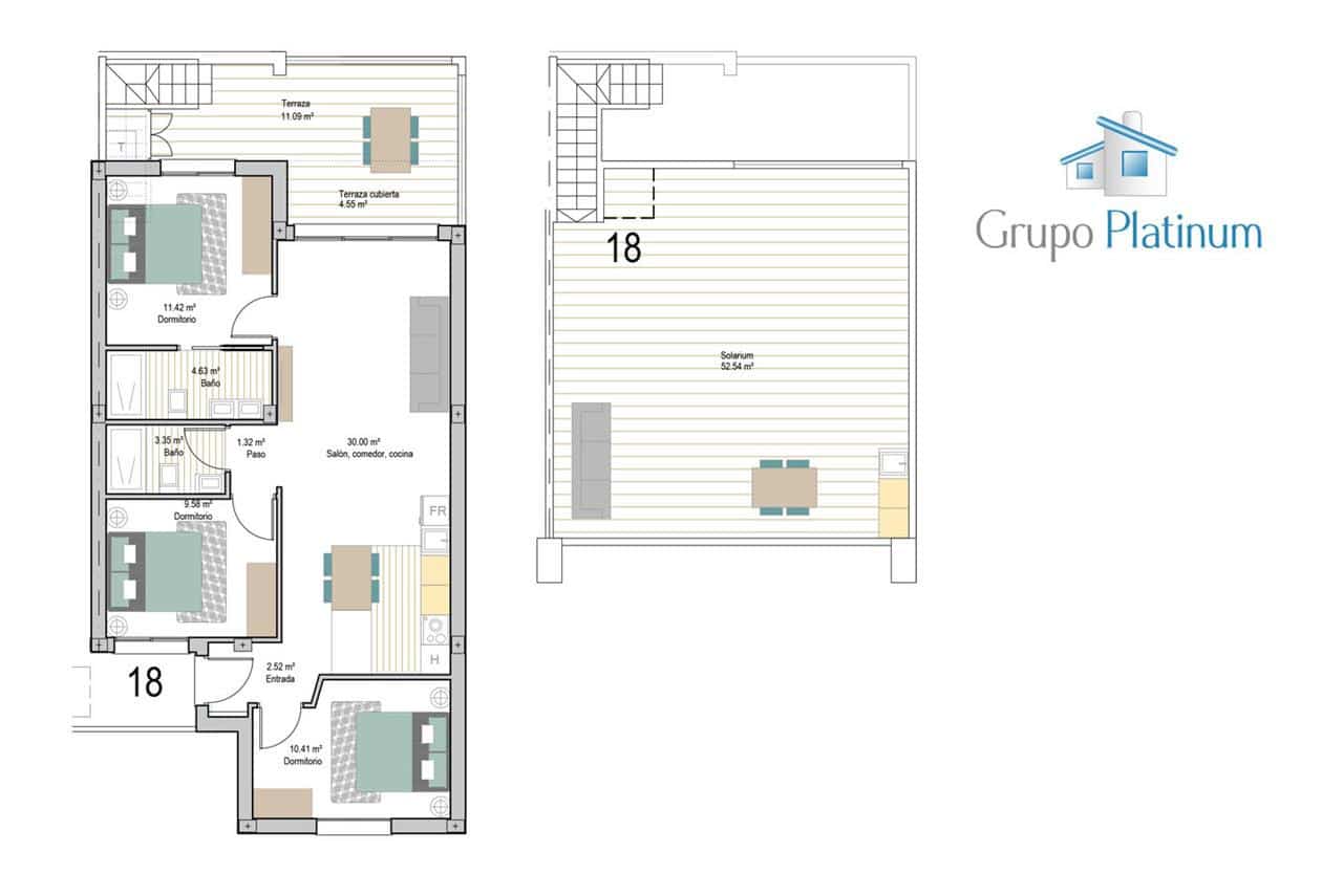3 soveværelse Penthouse til salg i San Javier med swimmingpool - € 296.900 (Ref: 9726503)