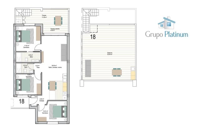 Ático de 3 habitaciones en Ciudad, San Javier en venta con piscina - 296.900 € (Ref: 9726503)