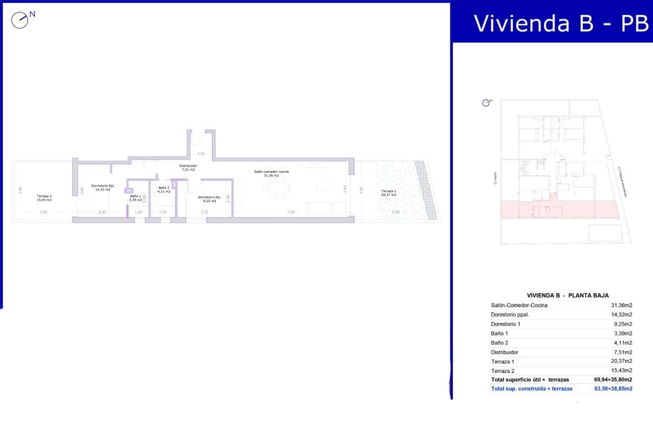 2 soveværelse Lejlighed til salg i Aguilas med swimmingpool - € 240.000 (Ref: 9828814)
