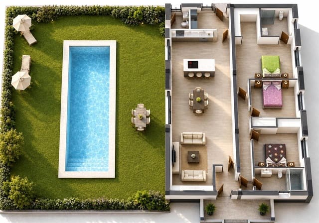 3 soveværelse Villa til salg i Purias, Lorca med swimmingpool - € 430.000 (Ref: 9981880)