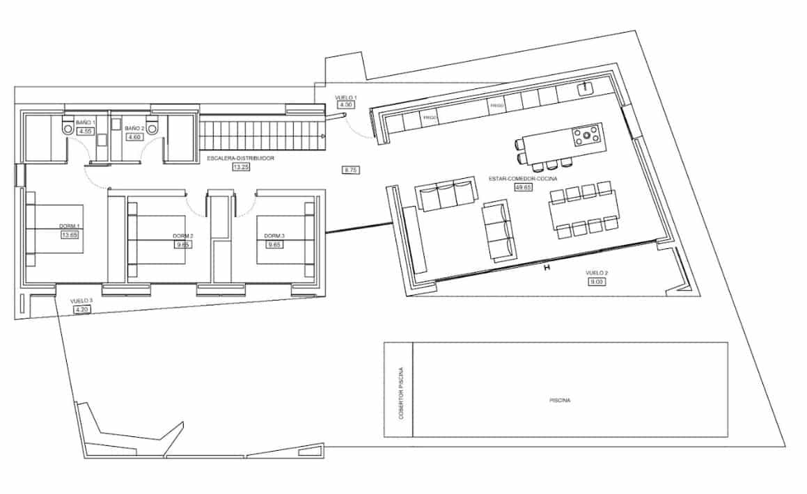 4 makuuhuone Huvila myytävänä paikassa Benissa mukana uima-altaan - 1 370 000 € (Ref: 9058555)