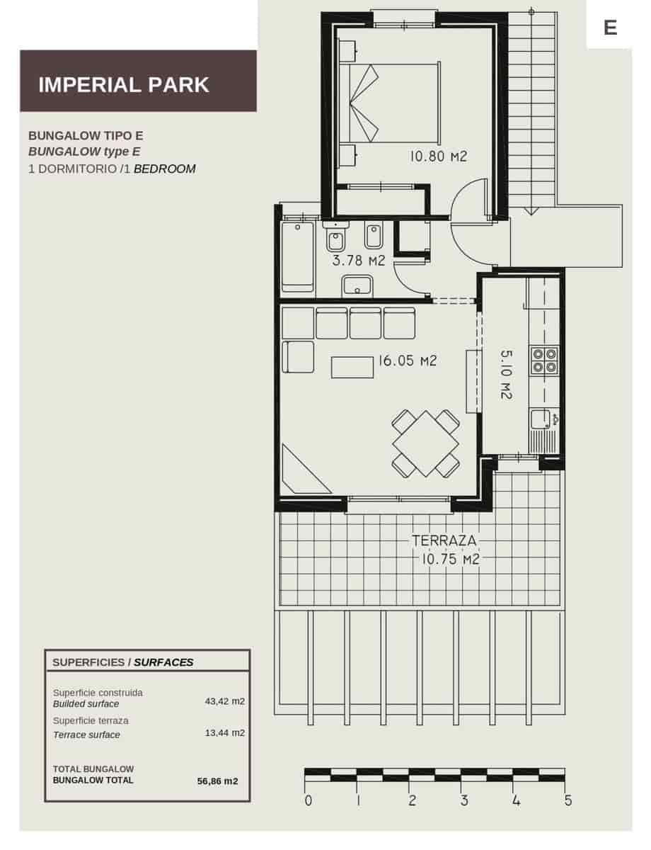 1 camera da letto Bungalow in vendita in Calpe / Calp con piscina - 170.000 € (Rif: 9115581)