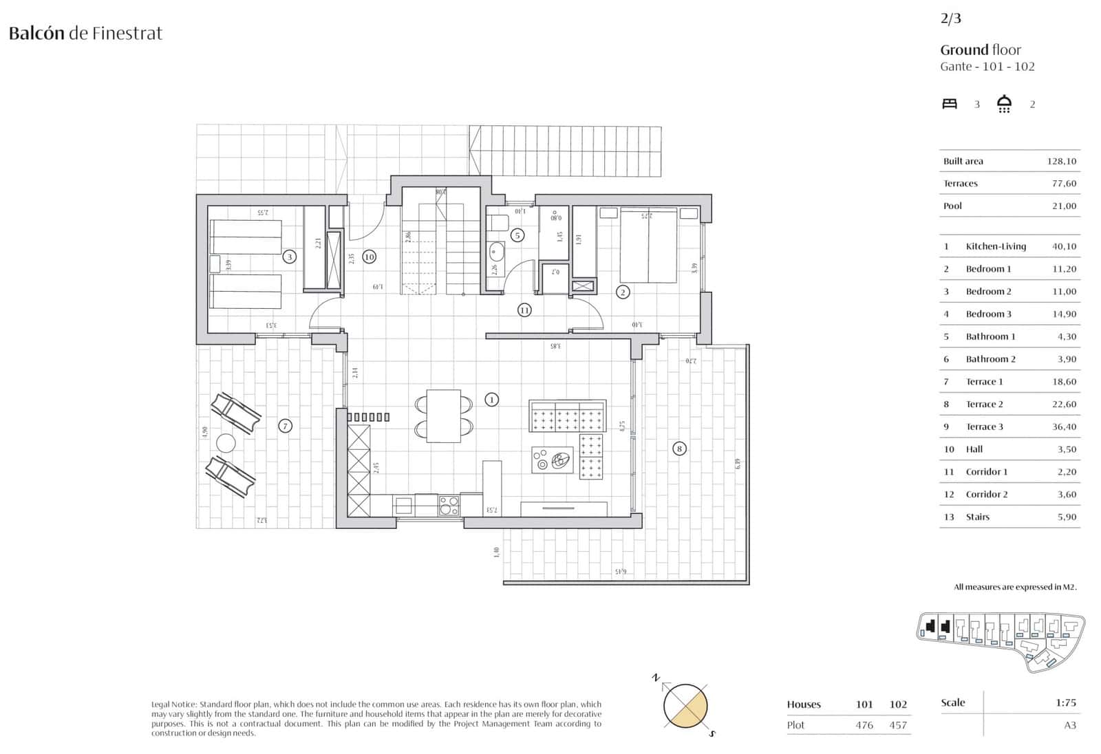 3 makuuhuone Huvila myytävänä paikassa Finestrat mukana uima-altaan - 799 900 € (Ref: 9738471)