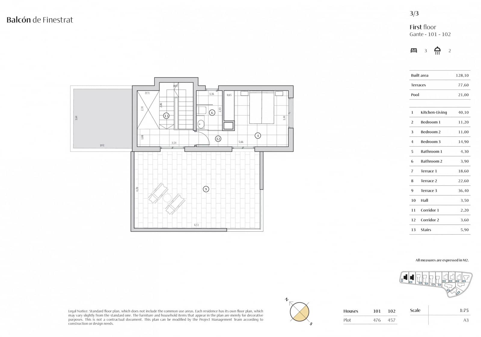 3 makuuhuone Huvila myytävänä paikassa Finestrat mukana uima-altaan - 799 900 € (Ref: 9738471)