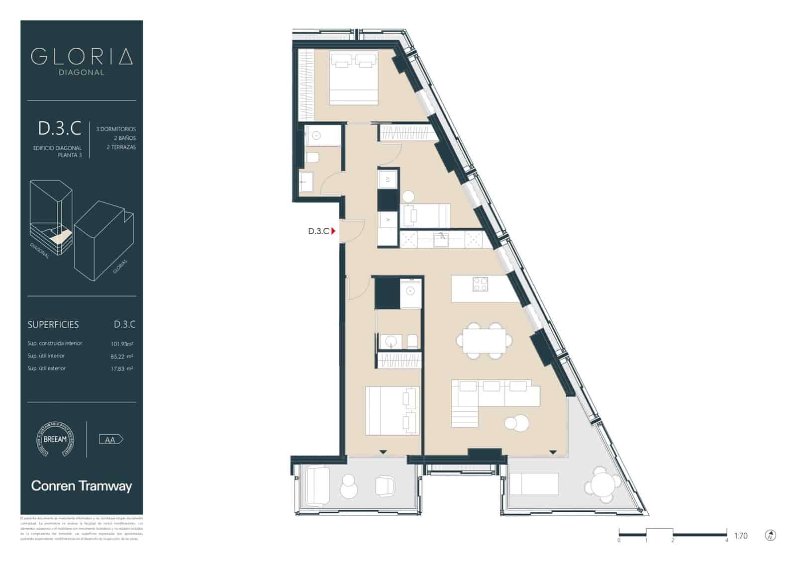 3 soveværelse Lejlighed til salg i Barcelona by med swimmingpool - € 1.425.000 (Ref: 9118739)