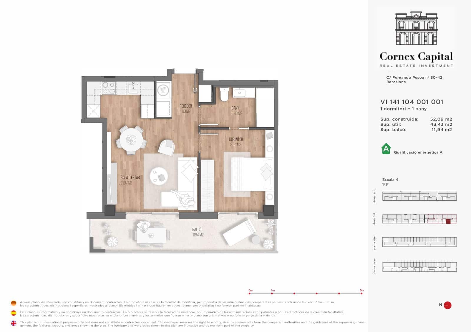 1 soveværelse Lejlighed til salg i Barcelona by med swimmingpool - € 364.000 (Ref: 9468234)