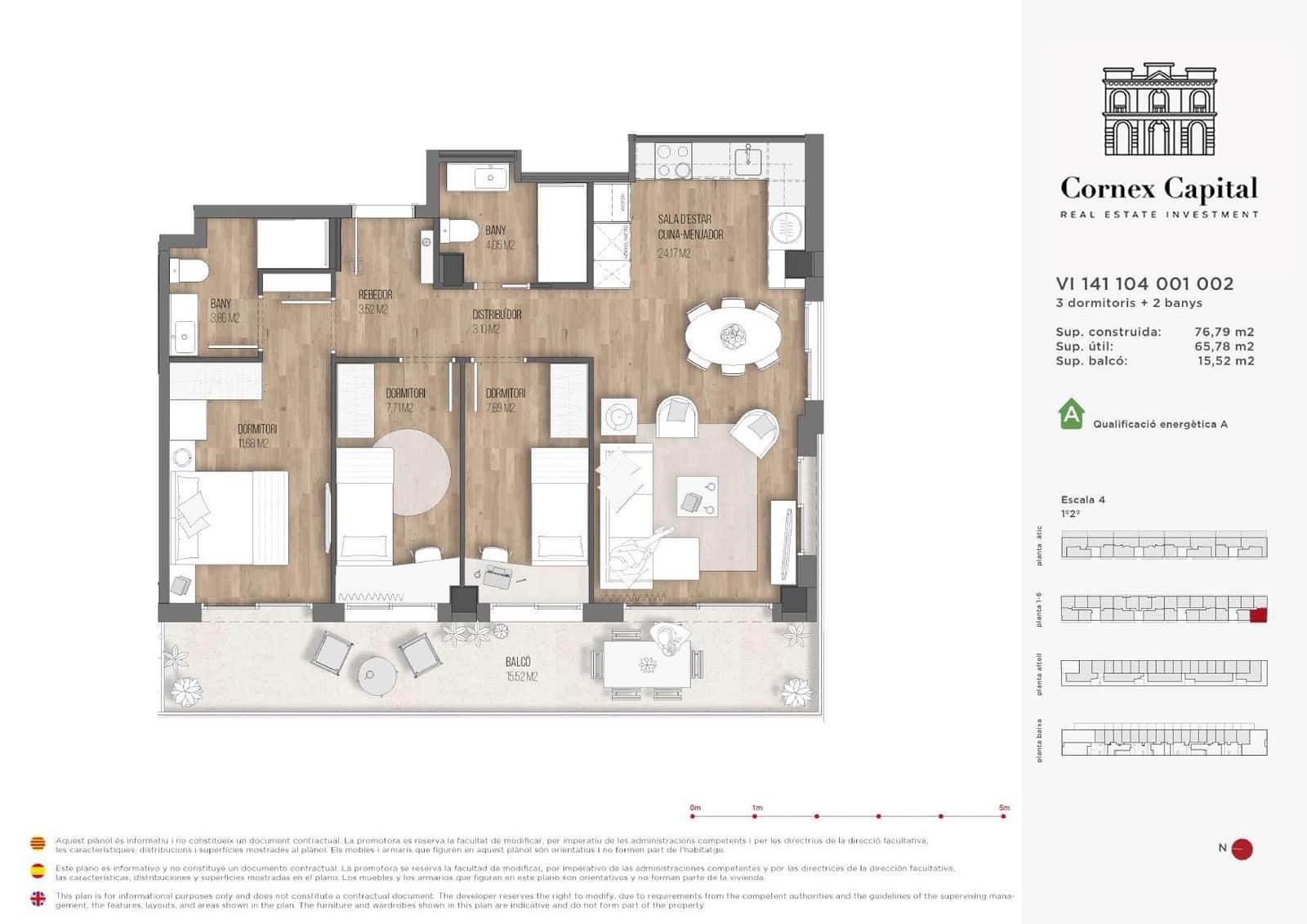 3 makuuhuone Huoneisto myytävänä paikassa Barcelona kaupunki mukana uima-altaan - 494 000 € (Ref: 9468238)