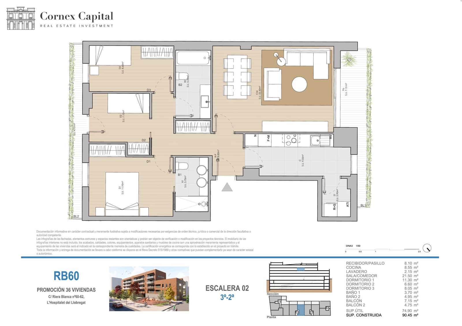 3 makuuhuone Huoneisto myytävänä paikassa L'Hospitalet de Llobregat mukana uima-altaan - 480 000 € (Ref: 9518783)