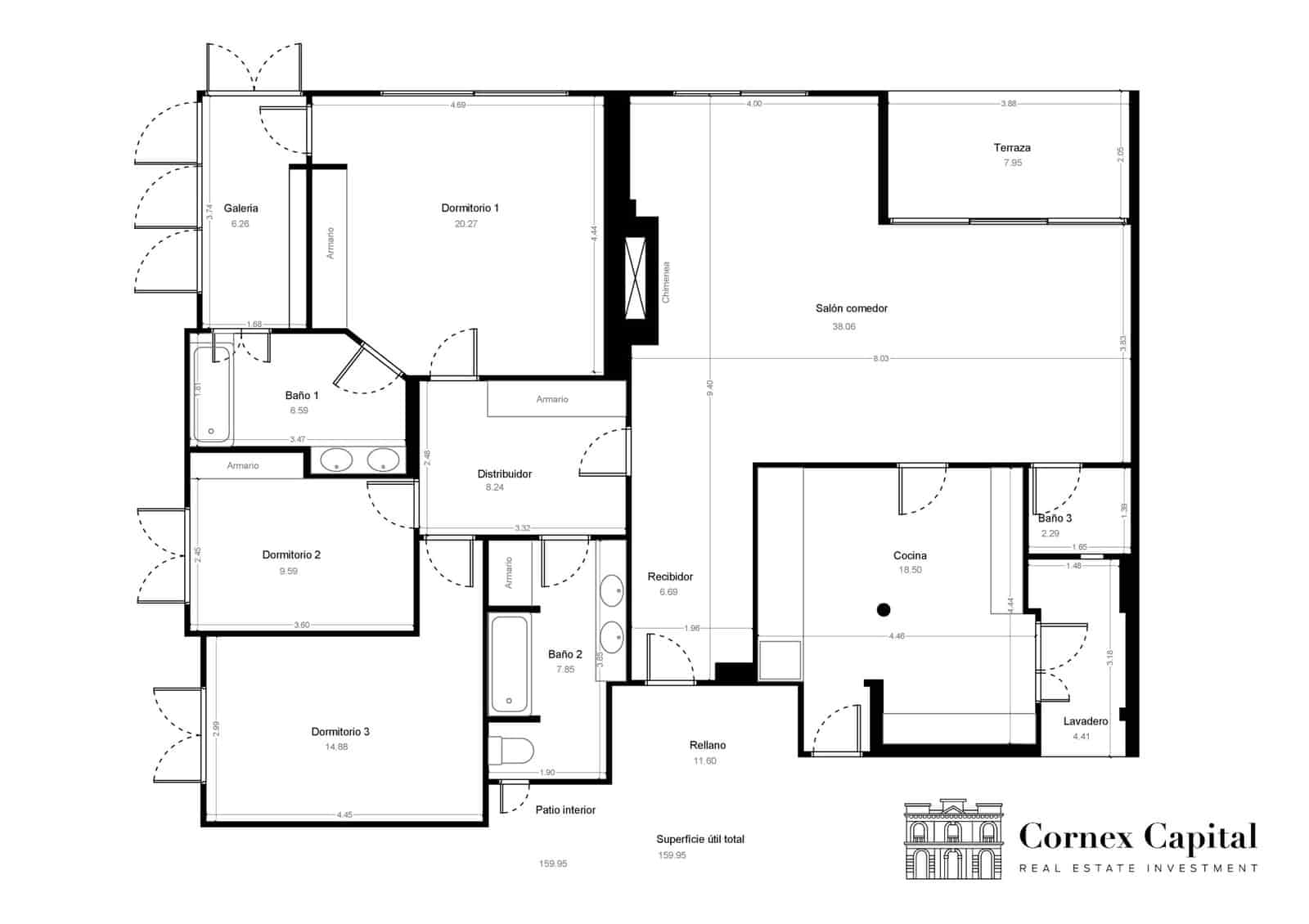3 Zimmer Apartment zu verkaufen in Barcelona Stadt - 1.250.000 € (Ref: 9738450)