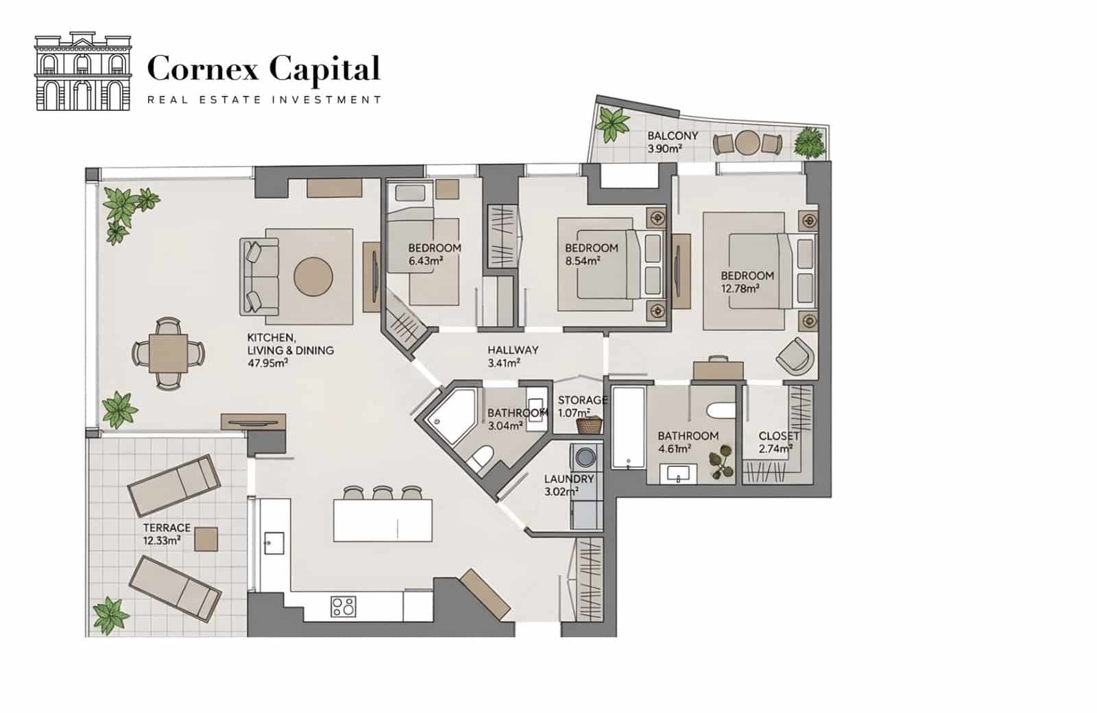 3 sypialnia Apartament na sprzedaż w Miasto Barcelona z basenem garażem - 1 365 000 € (Ref: 9873170)