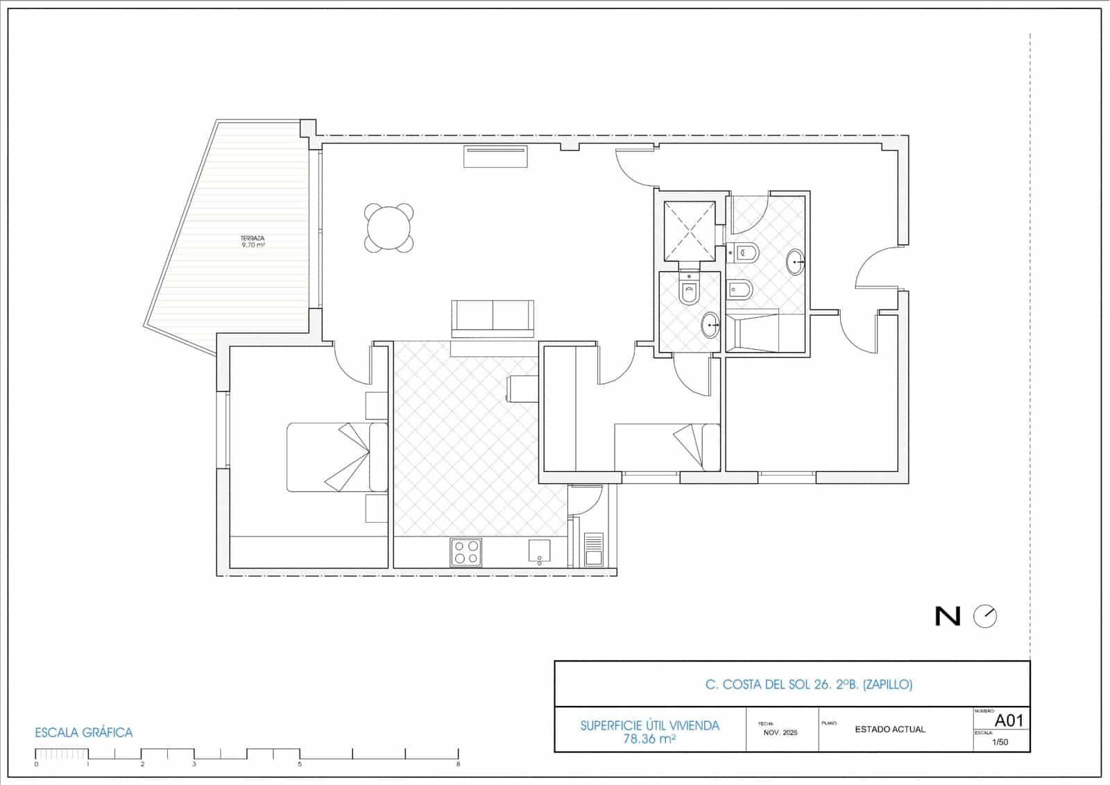 3 makuuhuone Asunto vuokrattavana paikassa Almeria kaupunki mukana 
autotalli - 950 € (Ref: 9387889)
