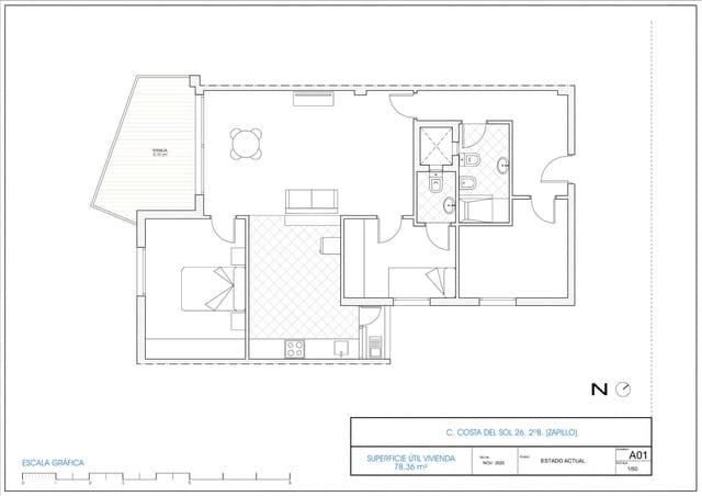 3 soverom Leilighet til leie i Ciudad Jardín - Tagarete - El Zapillo, Almería by med garasje - € 950 (Ref: 9387889)