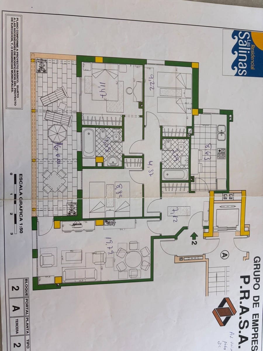 3 sypialnia Mieszkanie na sprzedaż w Roquetas de Mar z basenem garażem - 255 000 € (Ref: 9770619)