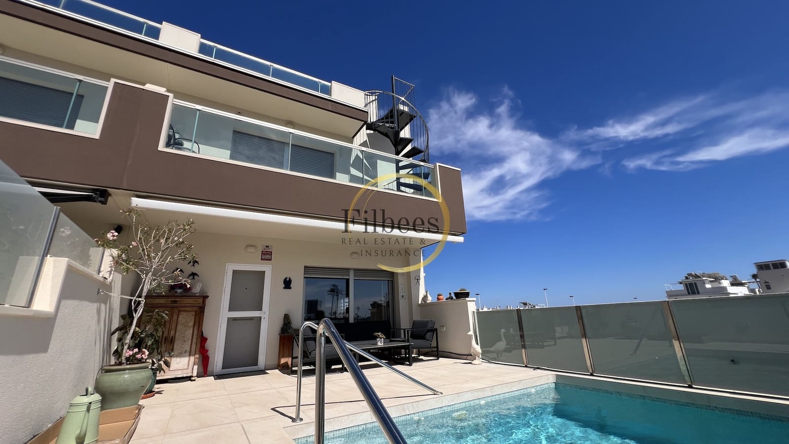 3 soverom Kjedet enebolig til salgs i Puerto de Mazarron med svømmebasseng - € 389 000 (Ref: 9867695)
