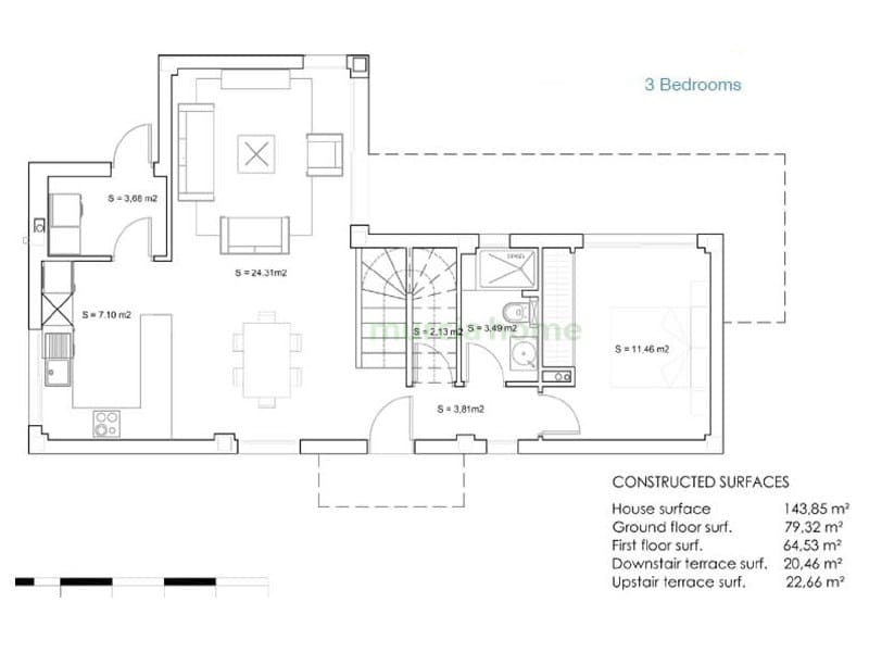 3 chambre Villa/Maison à vendre à Santiago de la Ribera - 600 000 € (Ref: 5239600)
