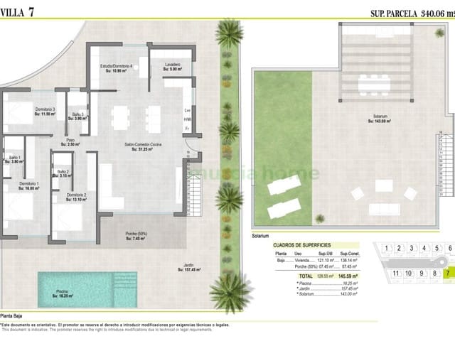 3 Zimmer Villa zu verkaufen in Alhama de Murcia - 307.900 € (Ref: 6999588)