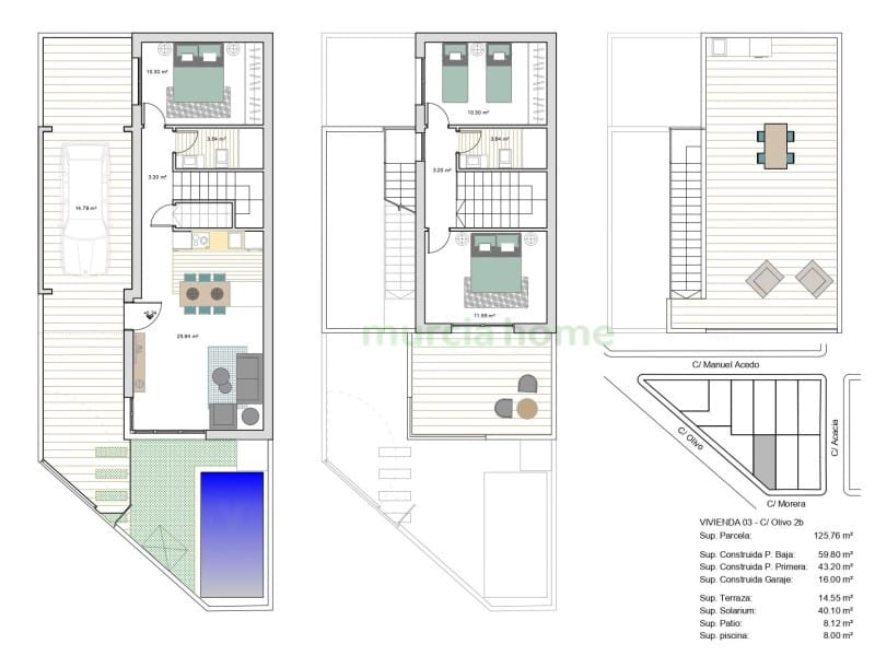 3 soveværelse Semi-Rækkehus til salg i Los Alcazares - € 349.900 (Ref: 7258604)